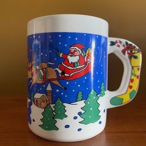 Vintage Santa on sled mug Christmas Kitchen